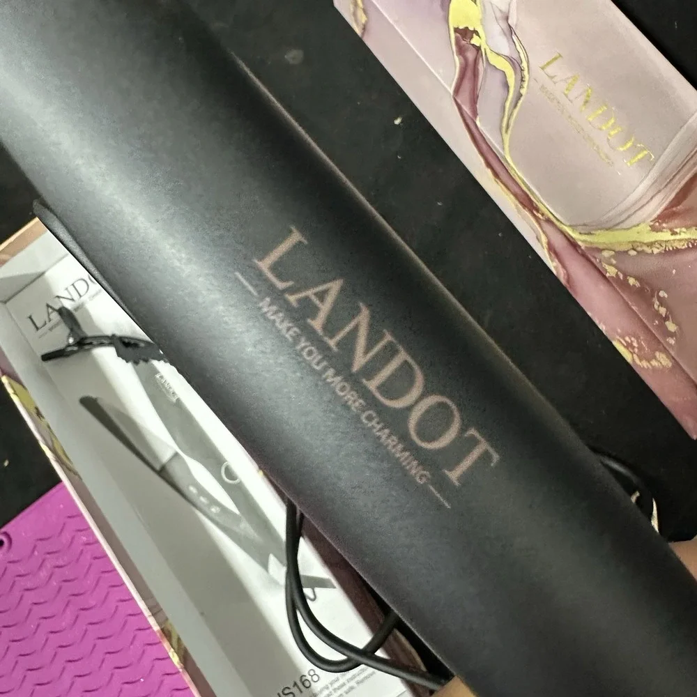 Landot HS168 2-in-1 Hair Twist Hot Iron Curler/Straightener - Black Purple 11c - Picture 8 of 8